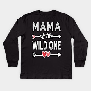 mama of the wild one mama Kids Long Sleeve T-Shirt